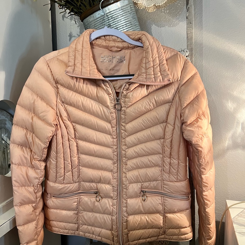 Michael Kors Light Pink Quilted Puffer Jacket